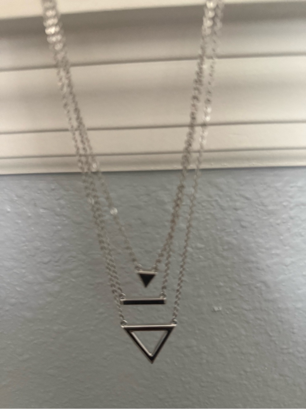 Touchstone Crystal Layered Silver Geometric Necklace by Swarovski